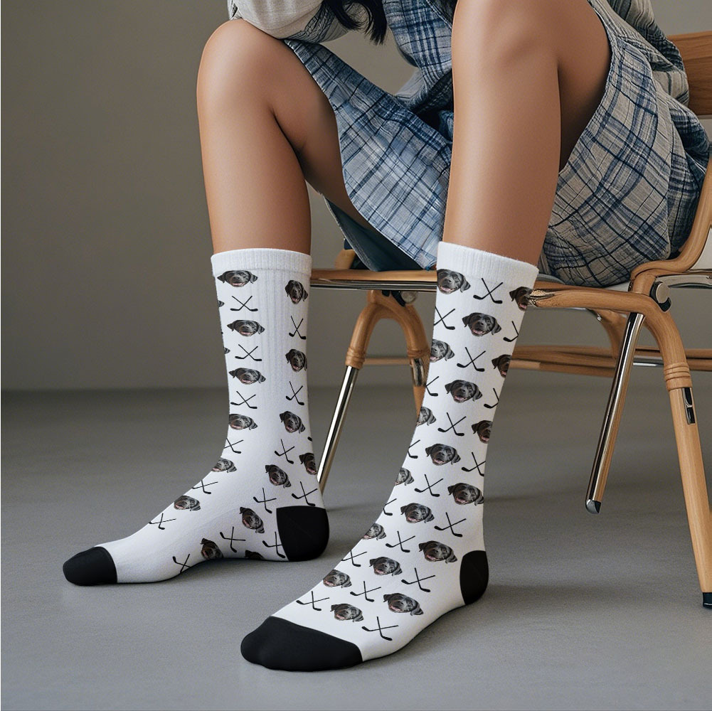 Benutzerdefinierte Vollgesichtssocken Golfschläger-socken, Personalisiertes Foto, Individuelles Design, Beste Geschenkidee - MyFaceSocksDE