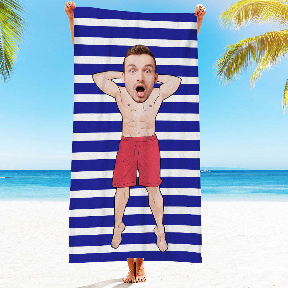 Personalisiertes Gesicht Strandtuch, Personalisiertes Sexy Meerjungfrau Strandtuch, Lustiges Geschenk Für Ihn - MyFaceSocksDE