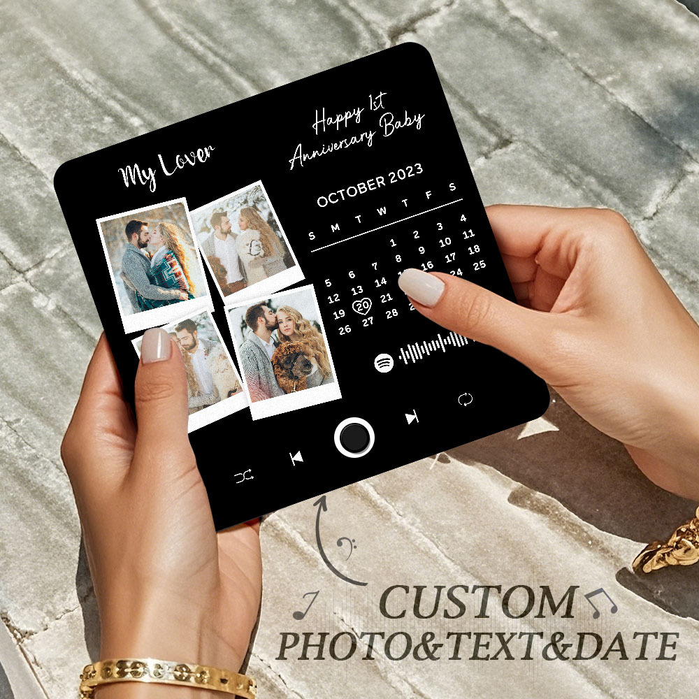 Benutzerdefinierter Multi-fotoalbum-musik-kühlschrankmagnet, Foto- Und Text-musik-kühlschrank, Personalisierter Telefon-musik-kühlschrankmagnet Pro - MyFaceSocksDE