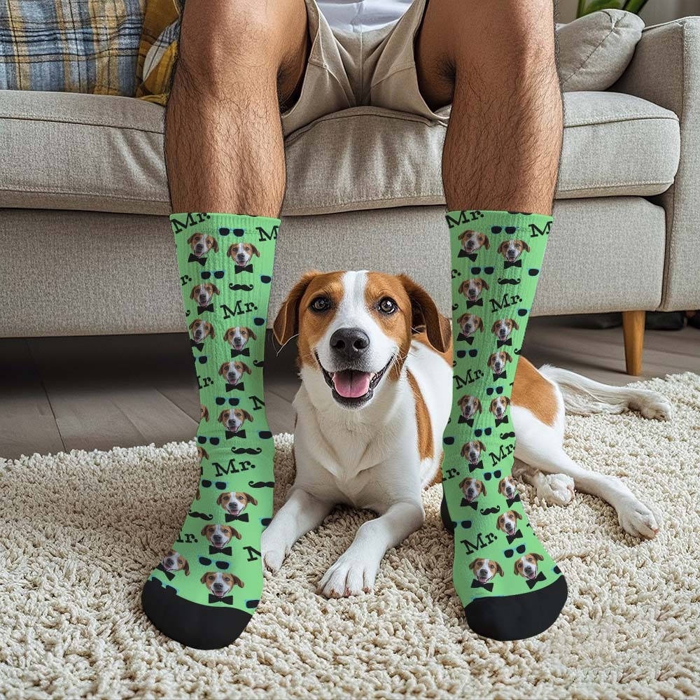 Benutzerdefinierte Vollgesichtssocken Mr. Cute Socken, Personalisiertes Foto, Individuelles Design, Beste Geschenkidee - MyFaceSocksDE