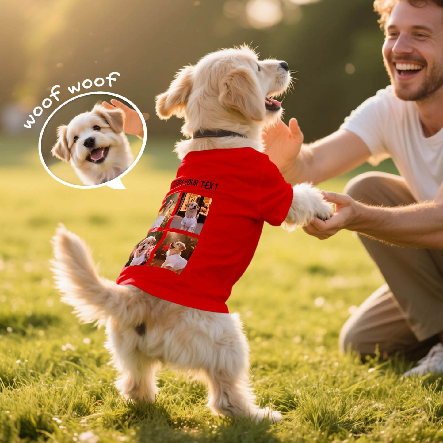 Personalisiertes T-shirt Mit Foto Und Text – Hunde-shirt, Individuelles Geschenk Für Tierliebhaber - MyFaceSocksDE
