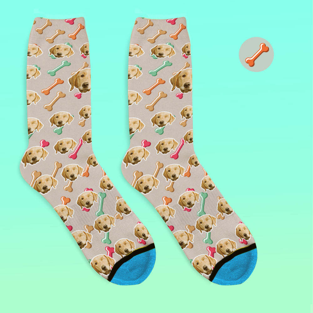Benutzerdefinierte 3D Digitaldruck Gesicht Socken Bildern und Namen Hinzufügen - Hundegesicht auf Socken