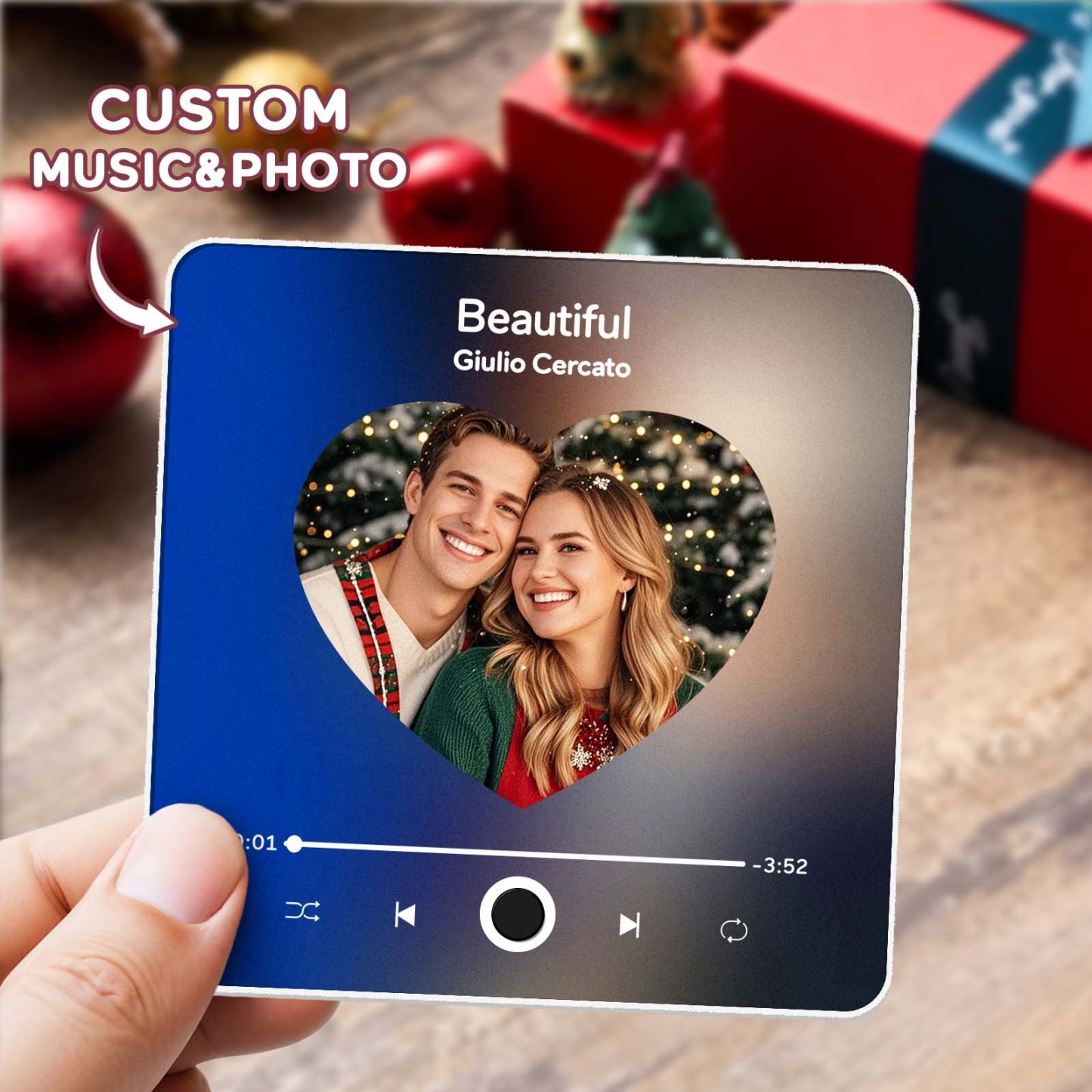 Benutzerdefinierter Multi-fotoalbum-musik-kühlschrankmagnet, Foto- Und Text-musik-kühlschrank, Personalisierter Telefon-musik-kühlschrankmagnet Pro - MyFaceSocksDE