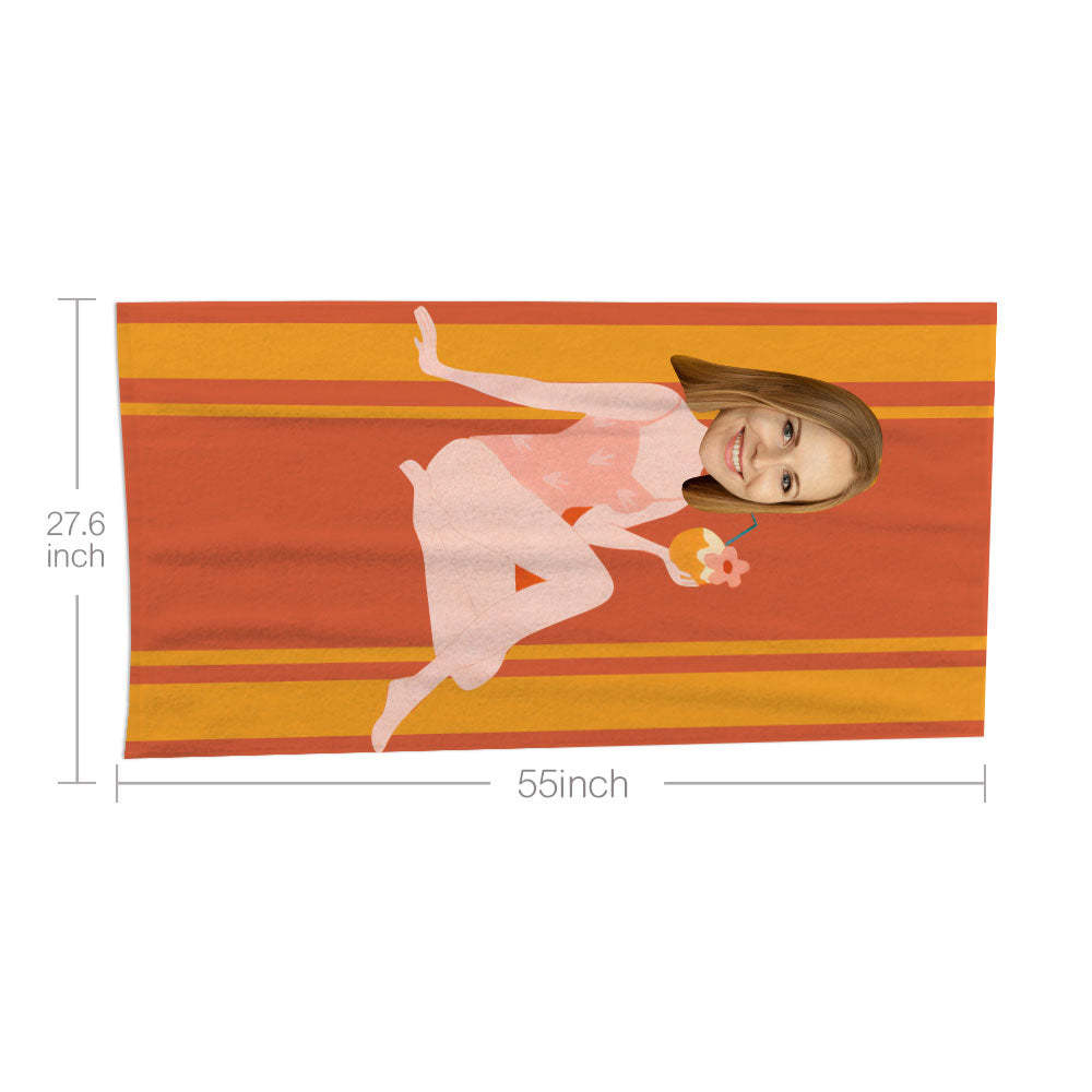 Personalisiertes Gesicht Strandtuch, Personalisiertes Sexy Meerjungfrau Strandtuch, Lustiges Geschenk Für Ihn - MyFaceSocksDE