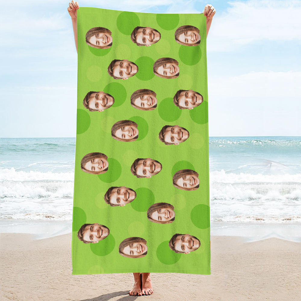 Personalisiertes Strandtuch Mit Gesicht, Individuelles Strandtuch, Lustiges Geschenk, Hellblau - MyFaceSocksDE