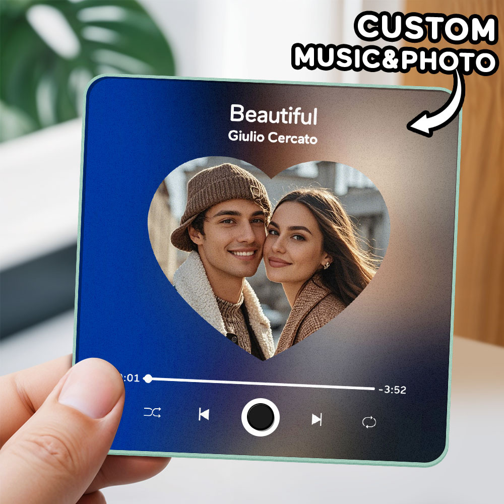 Benutzerdefinierter Multi-fotoalbum-musik-kühlschrankmagnet, Foto- Und Text-musik-kühlschrank, Personalisierter Telefon-musik-kühlschrankmagnet Pro - MyFaceSocksDE