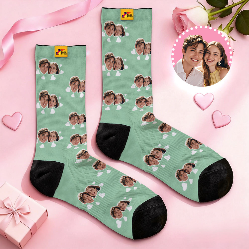 Personalisierte Socken Mit Herzmotiv Für Paare – „ich Liebe Dich"-socken Mit Foto Zum Valentinstag – Süßes Geschenk Für Paare - MyFaceSocksDE
