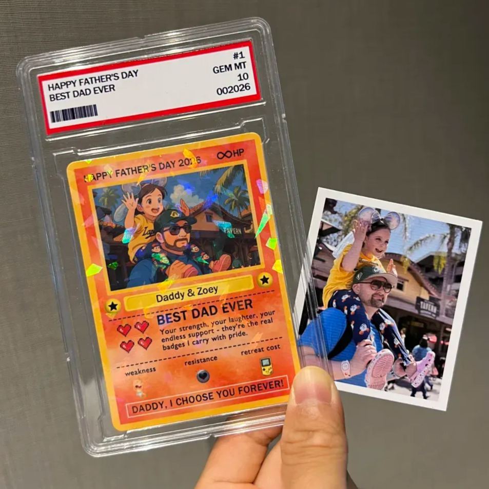 Benutzerdefinierte Legendäre Papa-Liebes-Sammelkarte – Individuelles Foto-Vatertagsgeschenk Für Papa, Einzigartige Sammelkarte Im TCG-Stil - MyFaceSocksDE