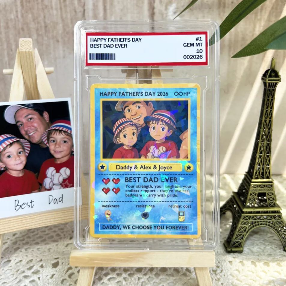 Benutzerdefinierte Legendäre Papa-Liebes-Sammelkarte – Individuelles Foto-Vatertagsgeschenk Für Papa, Einzigartige Sammelkarte Im TCG-Stil - MyFaceSocksDE