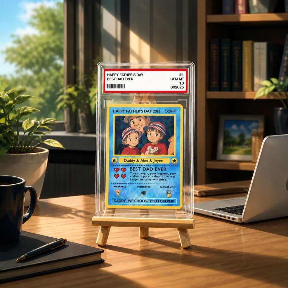 Benutzerdefinierte Legendäre Papa-Liebes-Sammelkarte – Individuelles Foto-Vatertagsgeschenk Für Papa, Einzigartige Sammelkarte Im TCG-Stil - MyFaceSocksDE