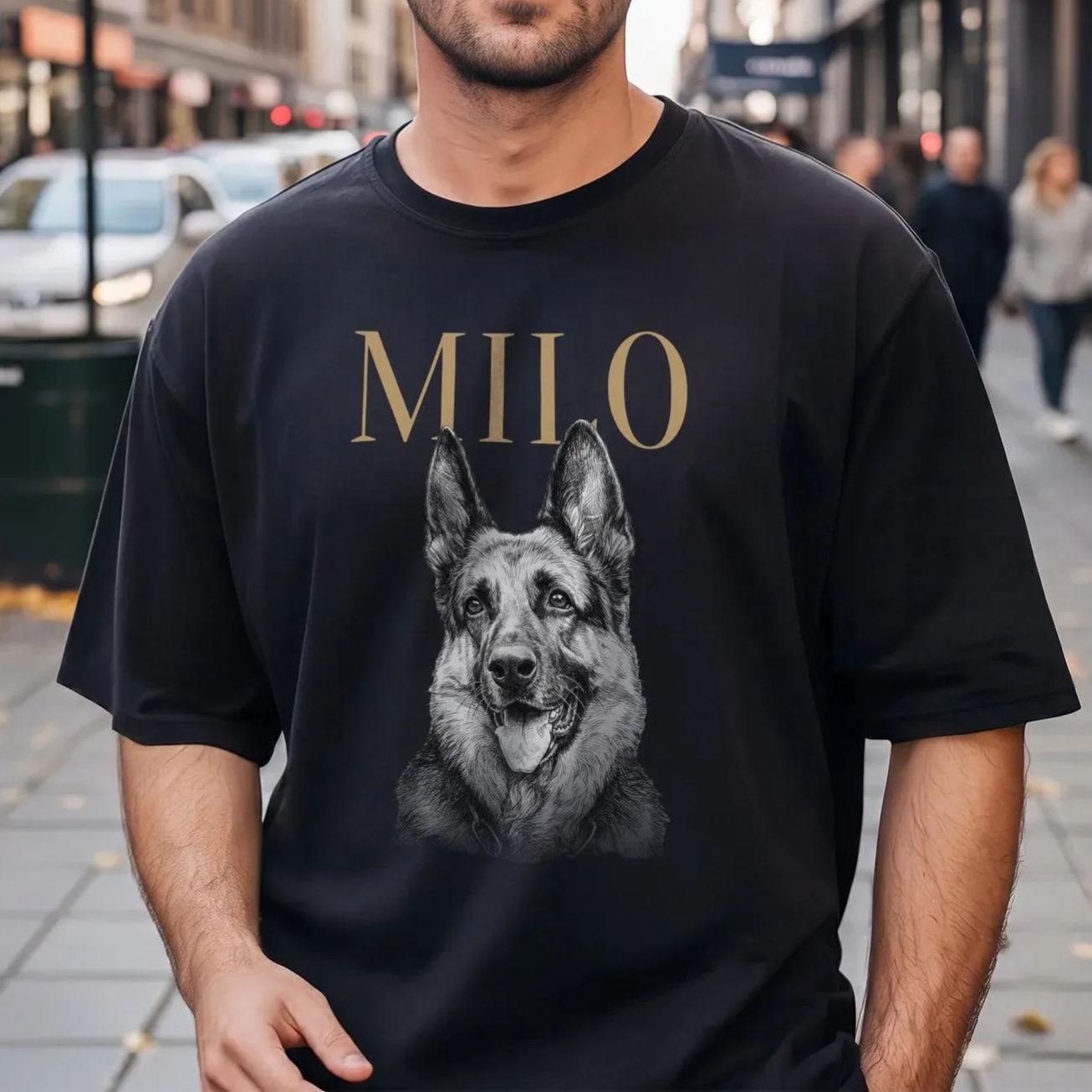 Personalisiertes Haustier-Foto-T-Shirt, Individuelles Hunde- Oder Katzenportrait-Shirt, Einzigartiges Geschenk Für Haustierliebhaber - MyFaceSocksDE