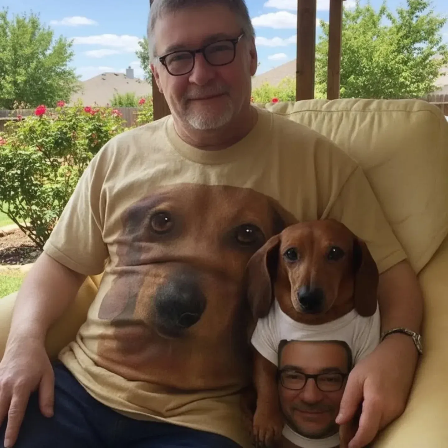 Individuelles Foto-t-shirt-set: Partnerlook Für Hund Und Besitzer – Personalisiertes Geschenk Für Tierliebhaber - MyFaceSocksDE