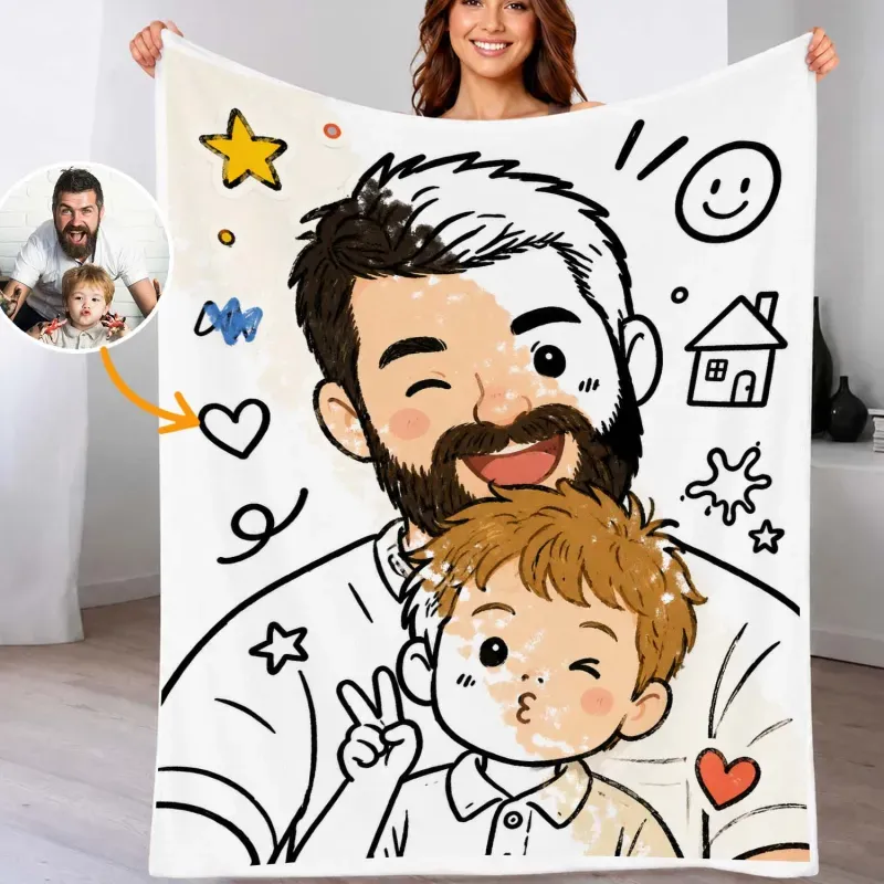 DIY-Zeichendecke (optional Mit 24-farbigem Marker-Set) Gestalte Deine Eigene Kunstdecke Waschbare Erinnerungsdecke Für Kinder Und Erwachsene - MyFaceSocksDE