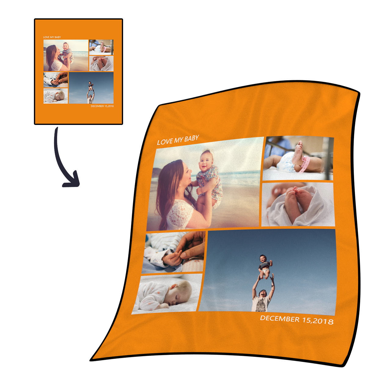 Personalisierte Schöne Haustiere Mit 6 Fotos Fleece Custom Blanket - GesichtSocken