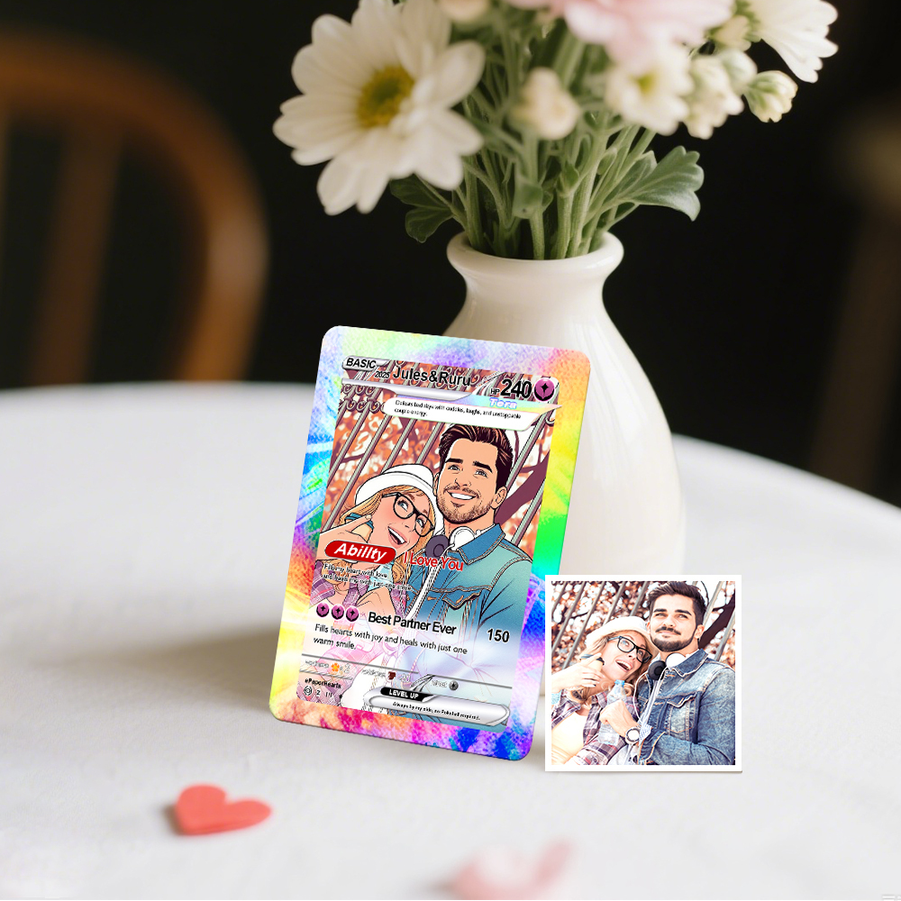 Custom Card Personalised Trading Card Gift For Him/Her or Couples. Unique Magnet Replica Cards. Birthdays, Anniversary Valentine Gift - myfacesockseu