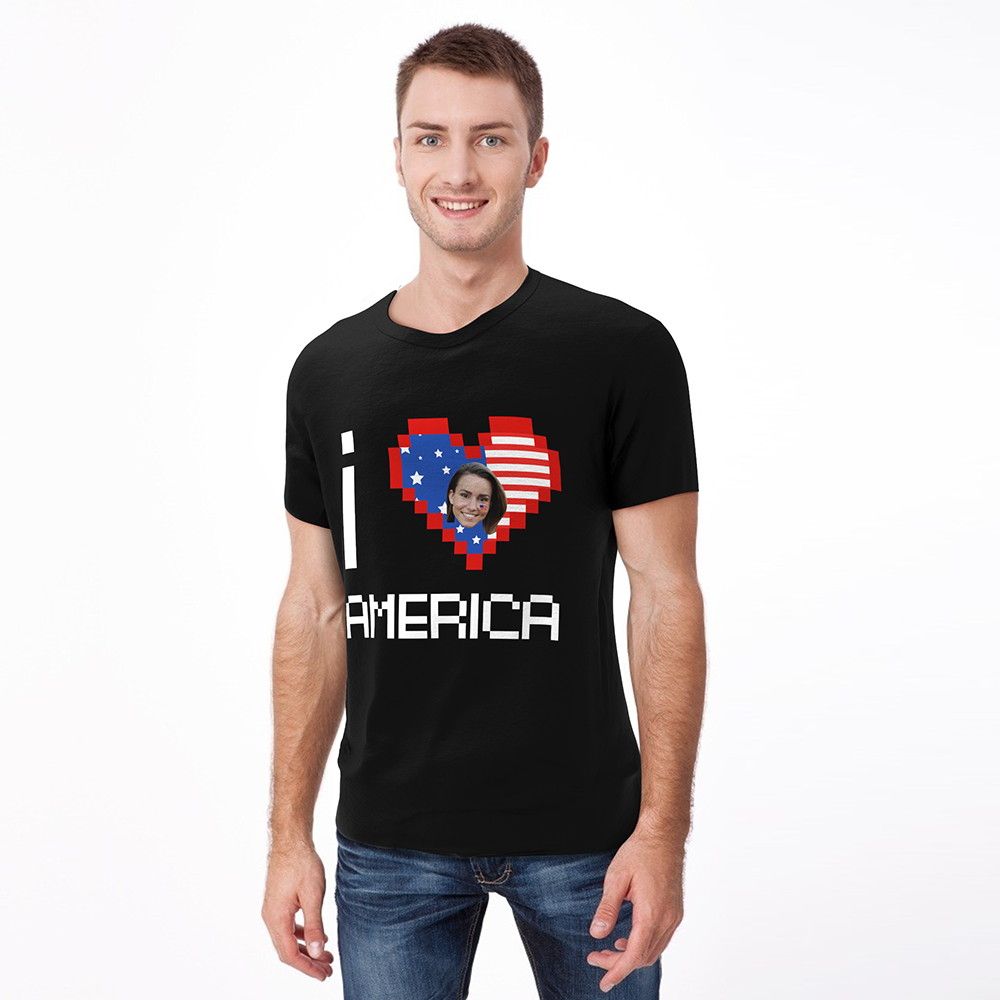 Custom Face I Love America T-shirt - facesockseur