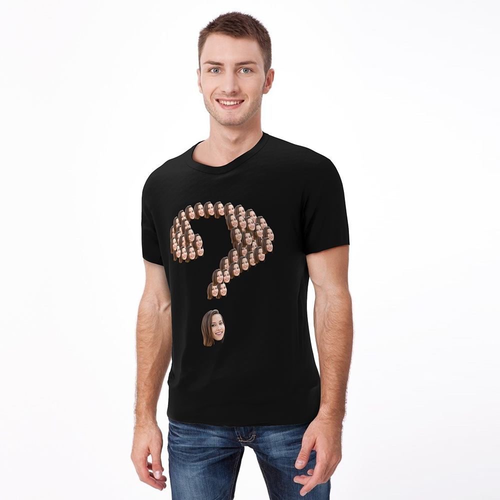 Custom Face Question Mark T-shirt - facesockseur