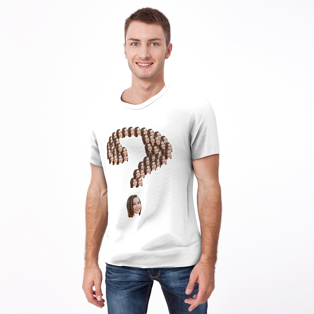 Custom Face Question Mark T-shirt - facesockseur