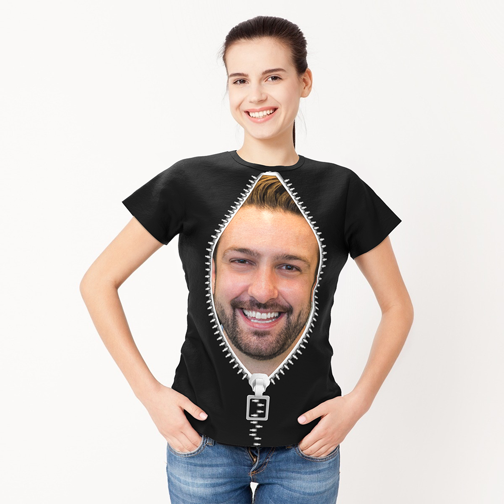 Custom Face Zipper All Over Print T-shirt - facesockseur