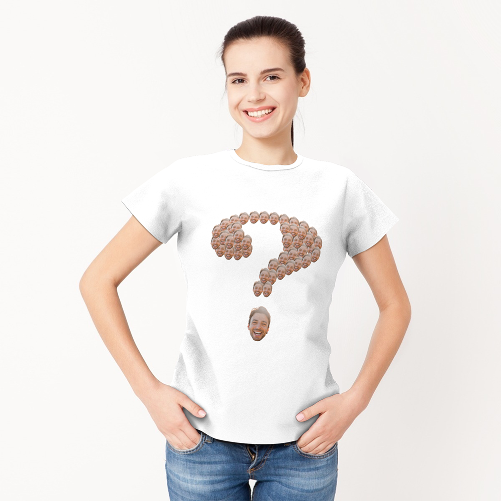 Custom Face Question Mark T-shirt - facesockseur