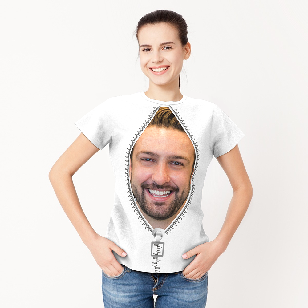Custom Face Zipper All Over Print T-shirt - facesockseur