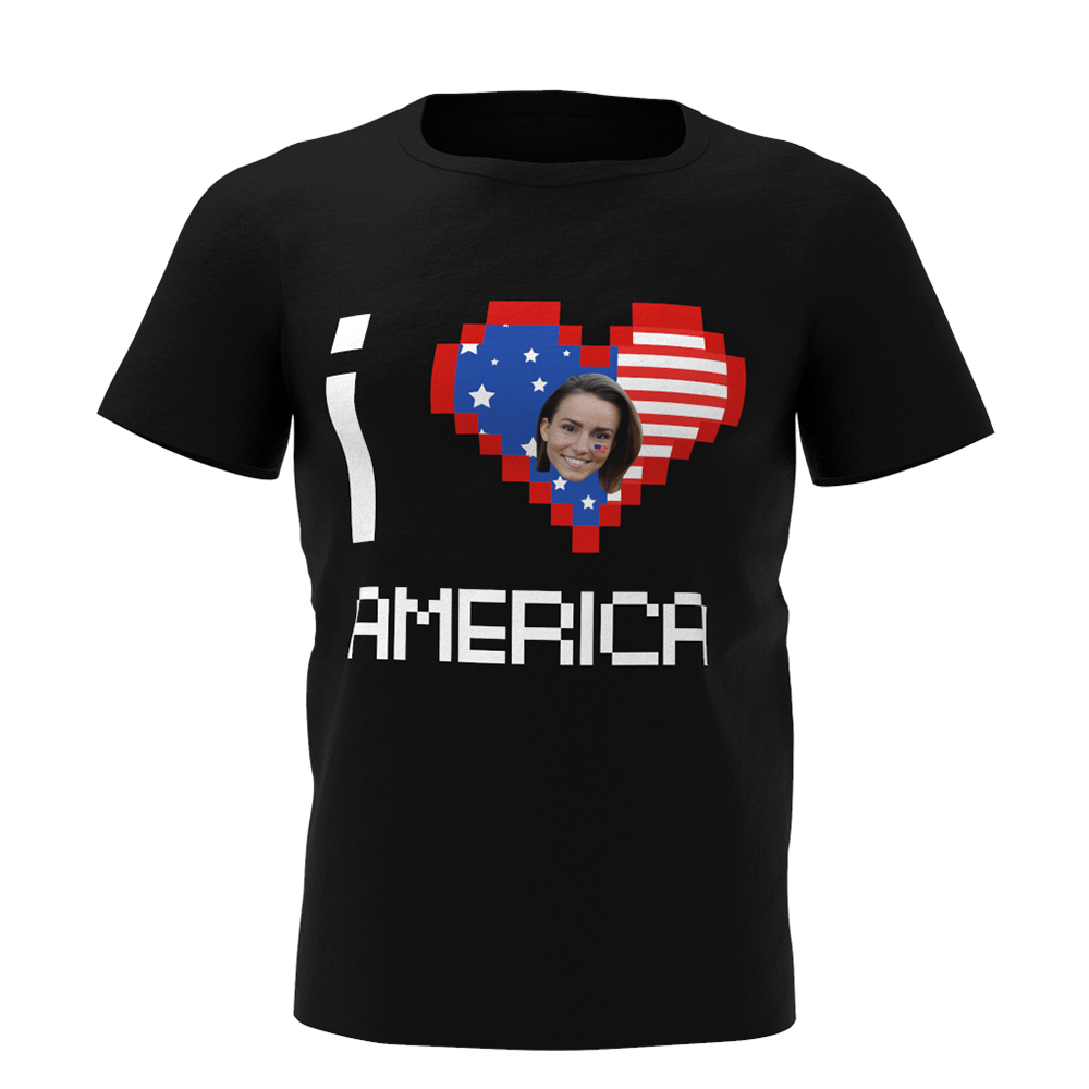 Custom Face I Love America T-shirt - facesockseur