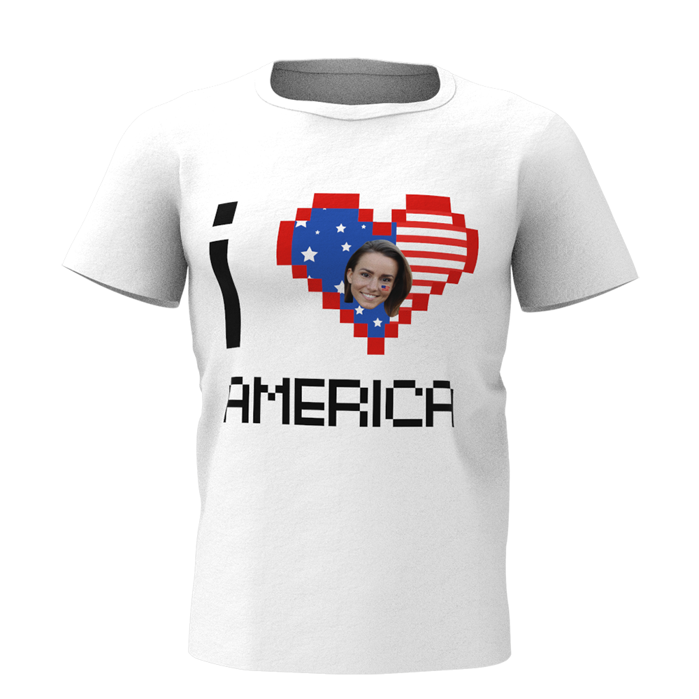 Custom Face I Love America T-shirt - facesockseur