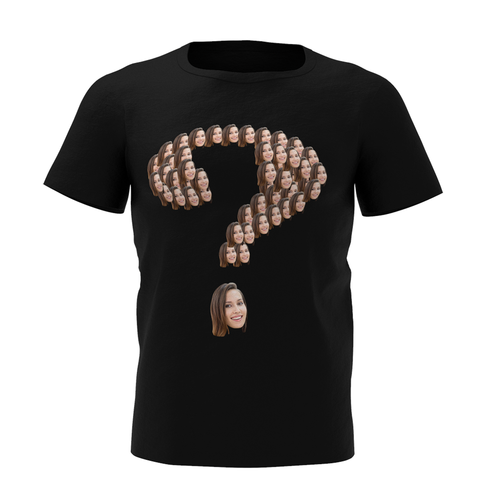 Custom Face Question Mark T-shirt - facesockseur