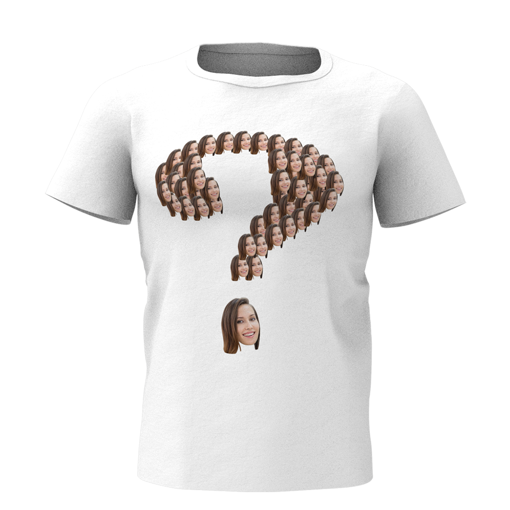 Custom Face Question Mark T-shirt - facesockseur