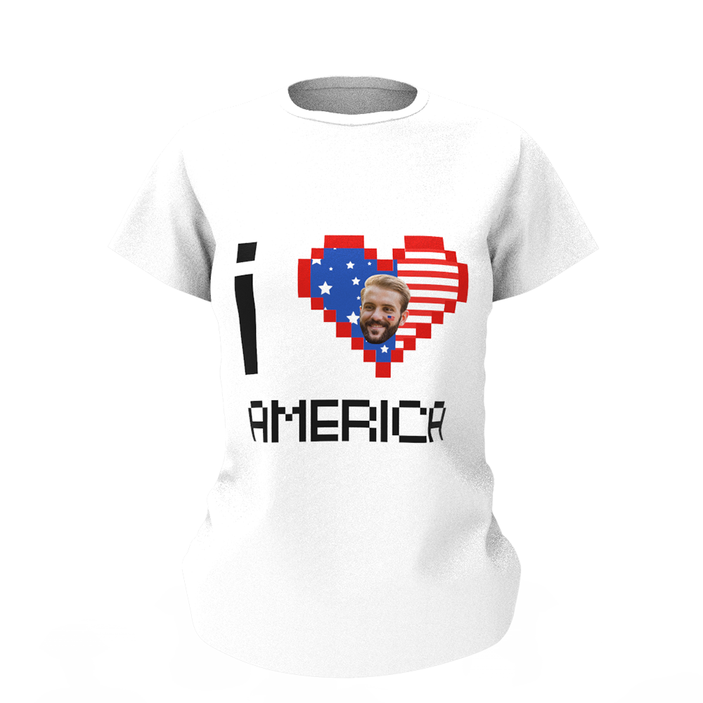 Custom Face I Love America T-shirt - facesockseur