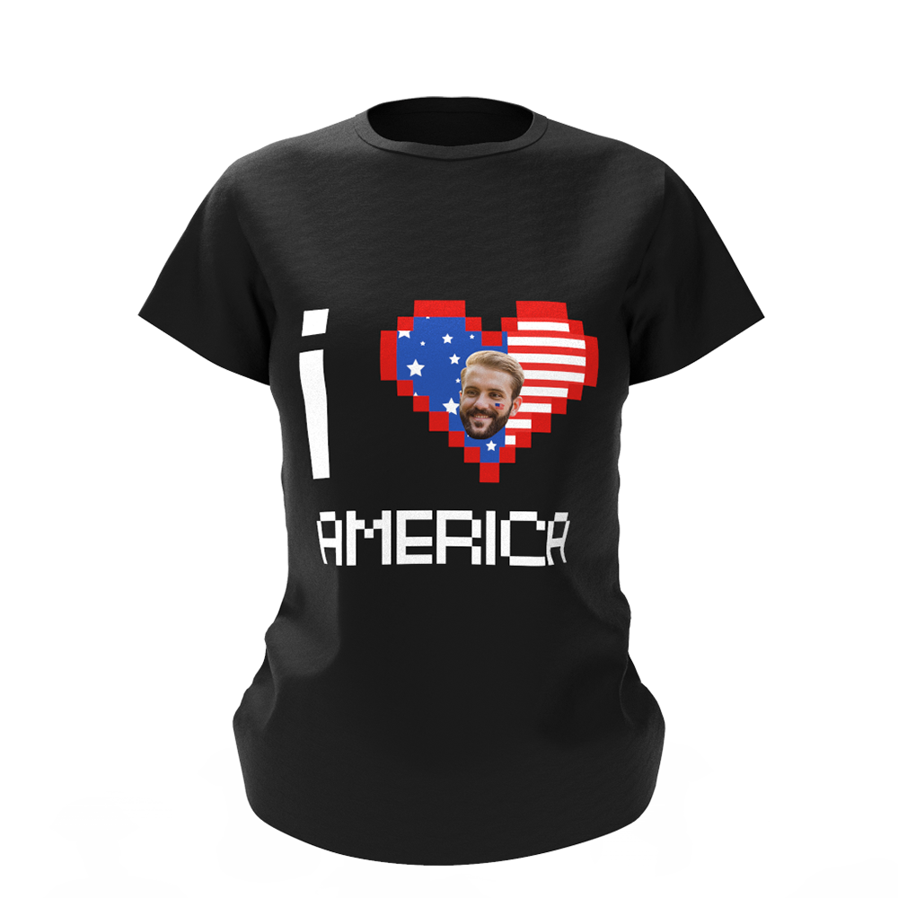 Custom Face I Love America T-shirt - facesockseur