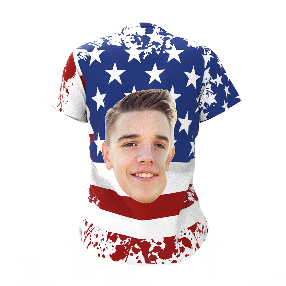 Custom Face American Flag T-shirt - facesockseur