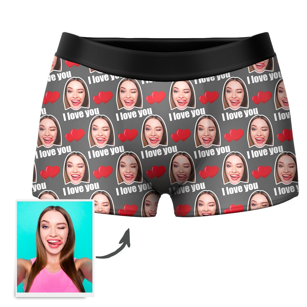 Couple Men's Custom Love Boxer Shorts Personalized LGBT Gifts - MyFaceSocksEU