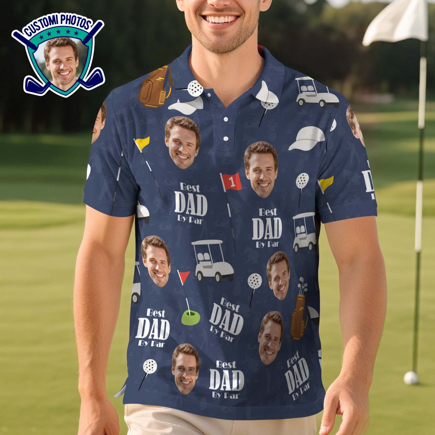 Custom Polo Shirt Personalized Sport Golf Polo Shirt Name And Photo Shirt - myfacesockseu