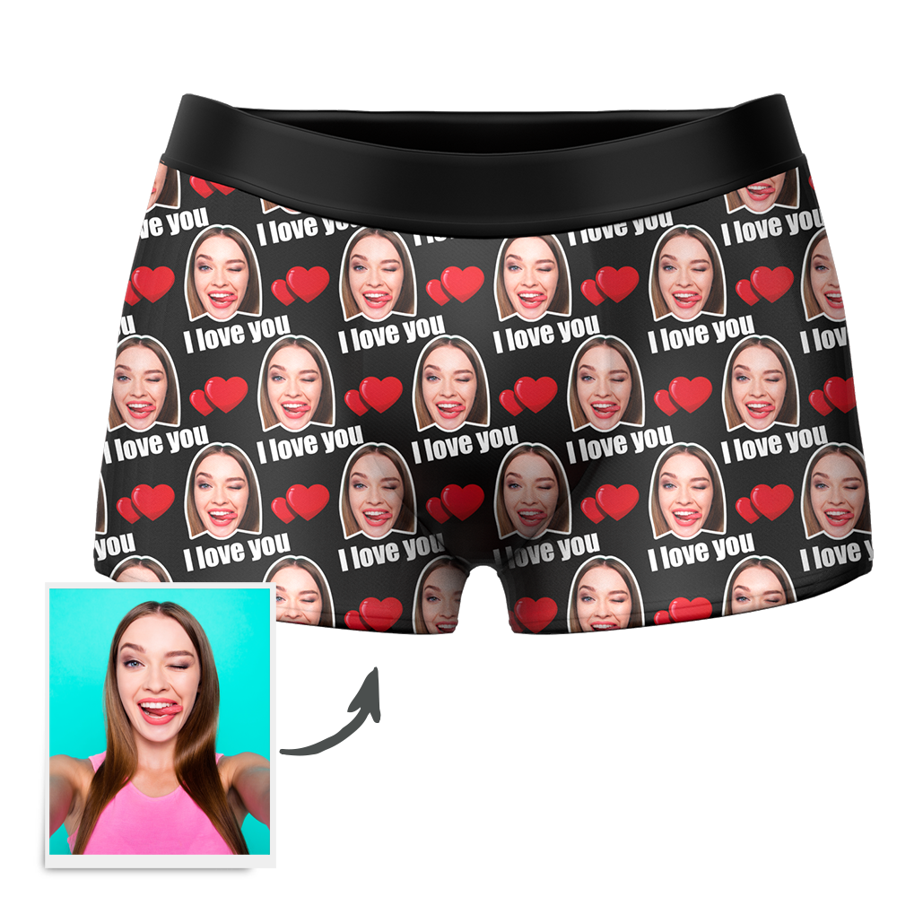 Couple Men's Custom Love Boxer Shorts Personalized LGBT Gifts - MyFaceSocksEU