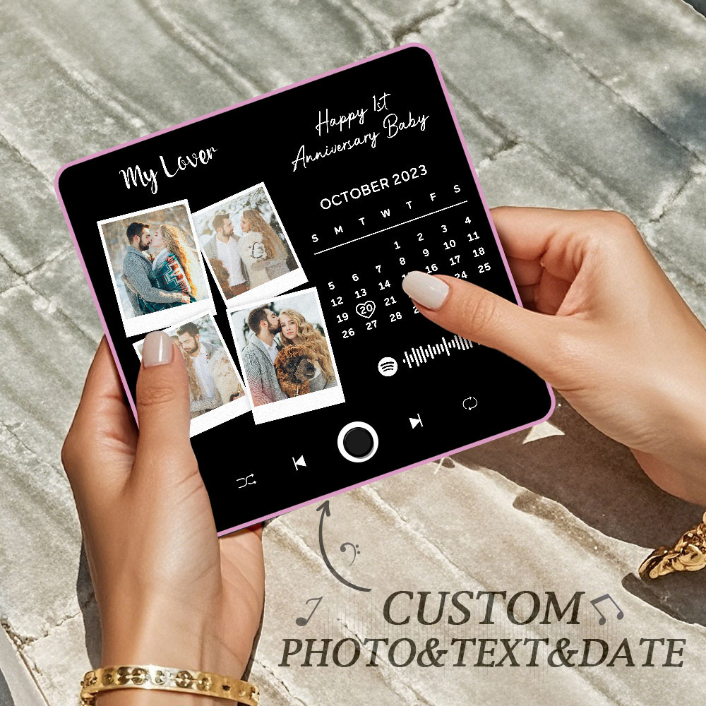 Custom Multi Photo Album Music Fridge Magnet  Photo and Text Music Fridge Personalized Phone Music Fridge Magnet Pro - MyFaceSocks