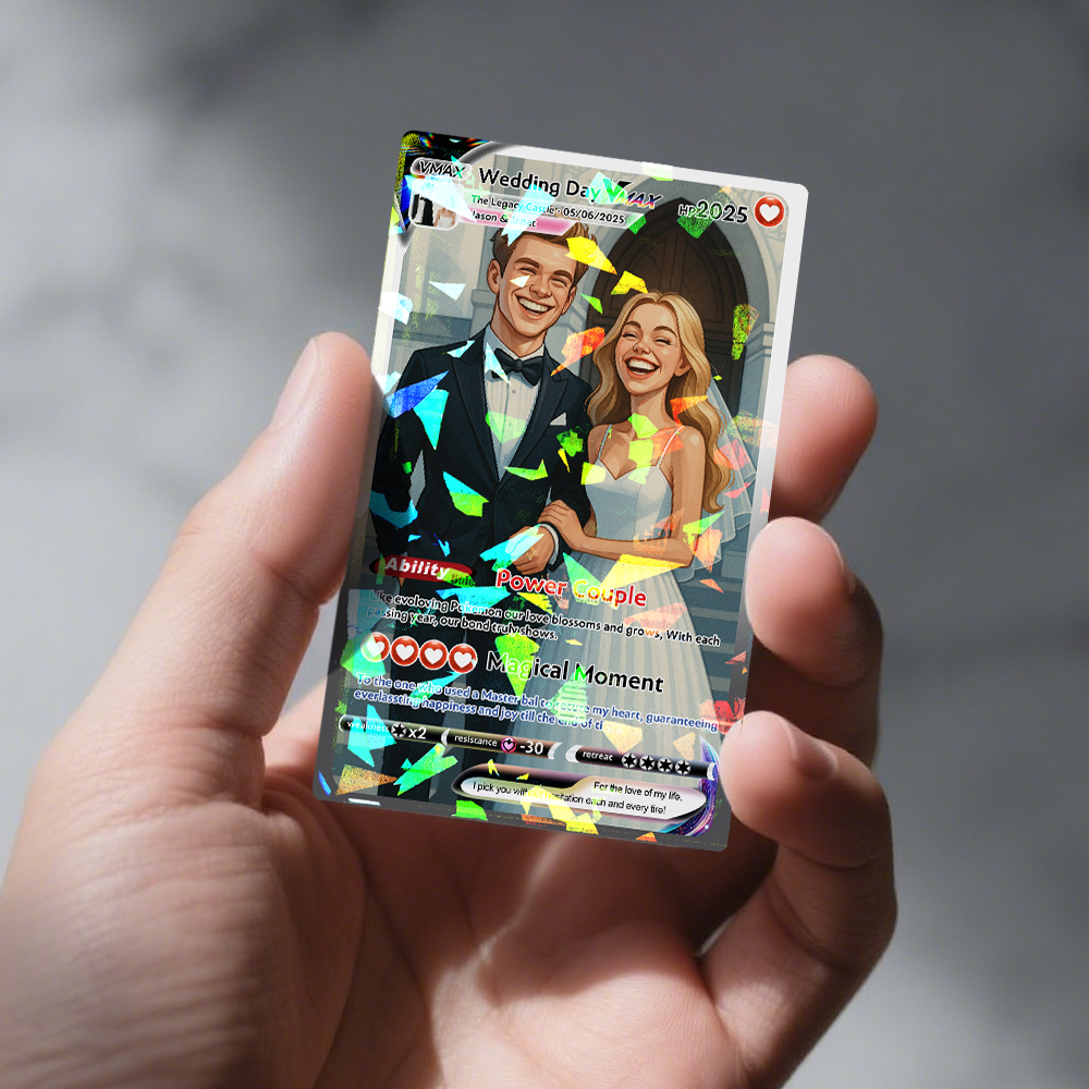 Personalized Poke Card Anime Acrylic Card for Couple Legendary Card Hologram Ornament Anniversary Gift - myfacesockseu