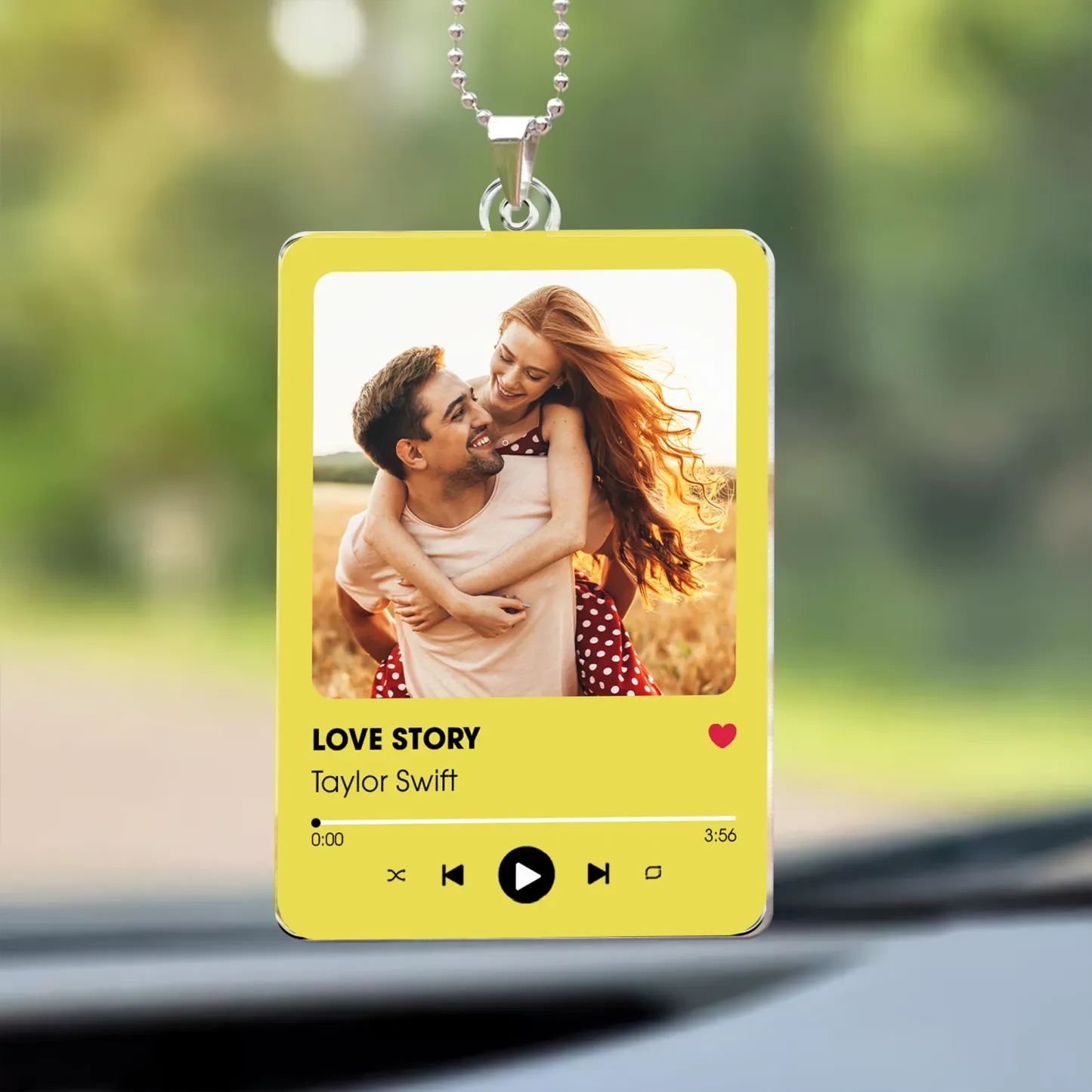 Personalized Photo Rear View Mirror Accessory Favorite Song Title - myfacesockseu
