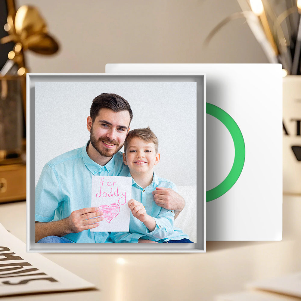 Custom Music & Photo Fridge Magnet Can Customize 1-6 Vinyl and Songs Gift for Father - Giftlab