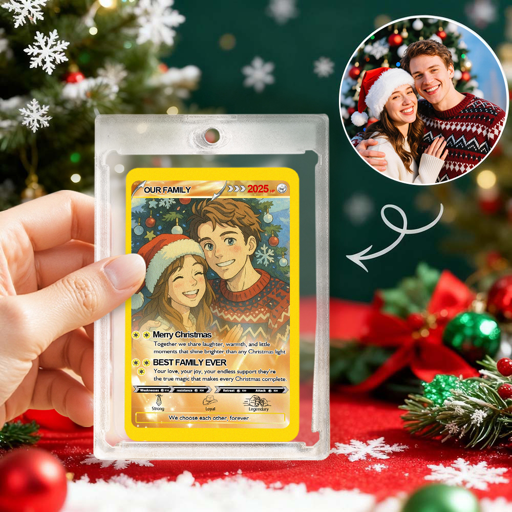 Christmas Gift Poke Card Custom Couple Poke Card Gift For Family Couple Custom Santa Present - myfacesockseu
