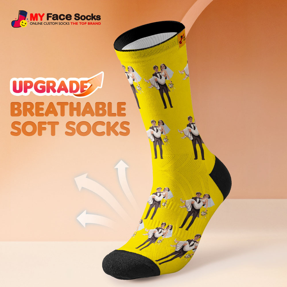Custom Face Socks #BFF Add Multiple Photos Gift for Besties Personalized Face Socks - myfacesockseu