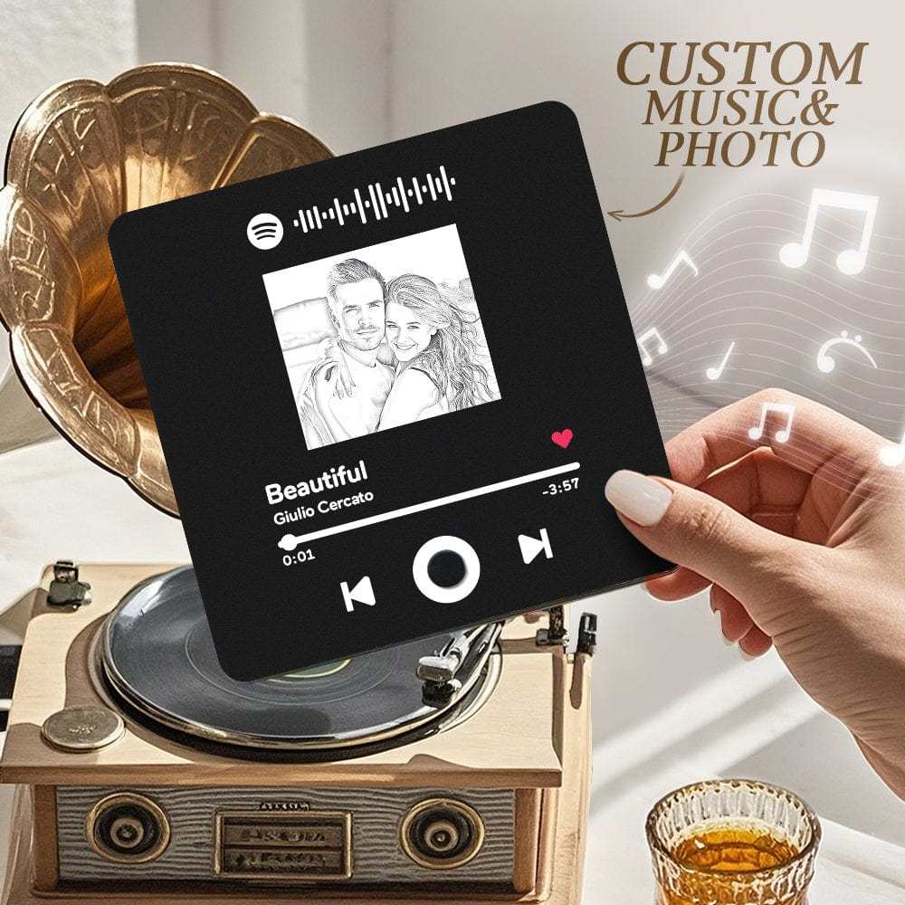 Customized Album Fridge Magnet Personalized Music Fridge Magnet Can Play Music for Couples - Giftlab
