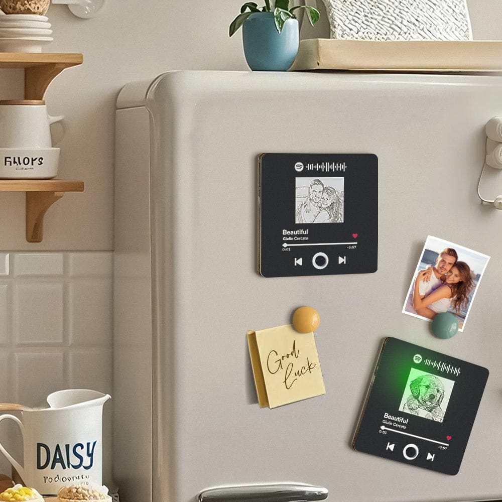 Customized Album Fridge Magnet Personalized Music Fridge Magnet Can Play Music for Couples - Giftlab