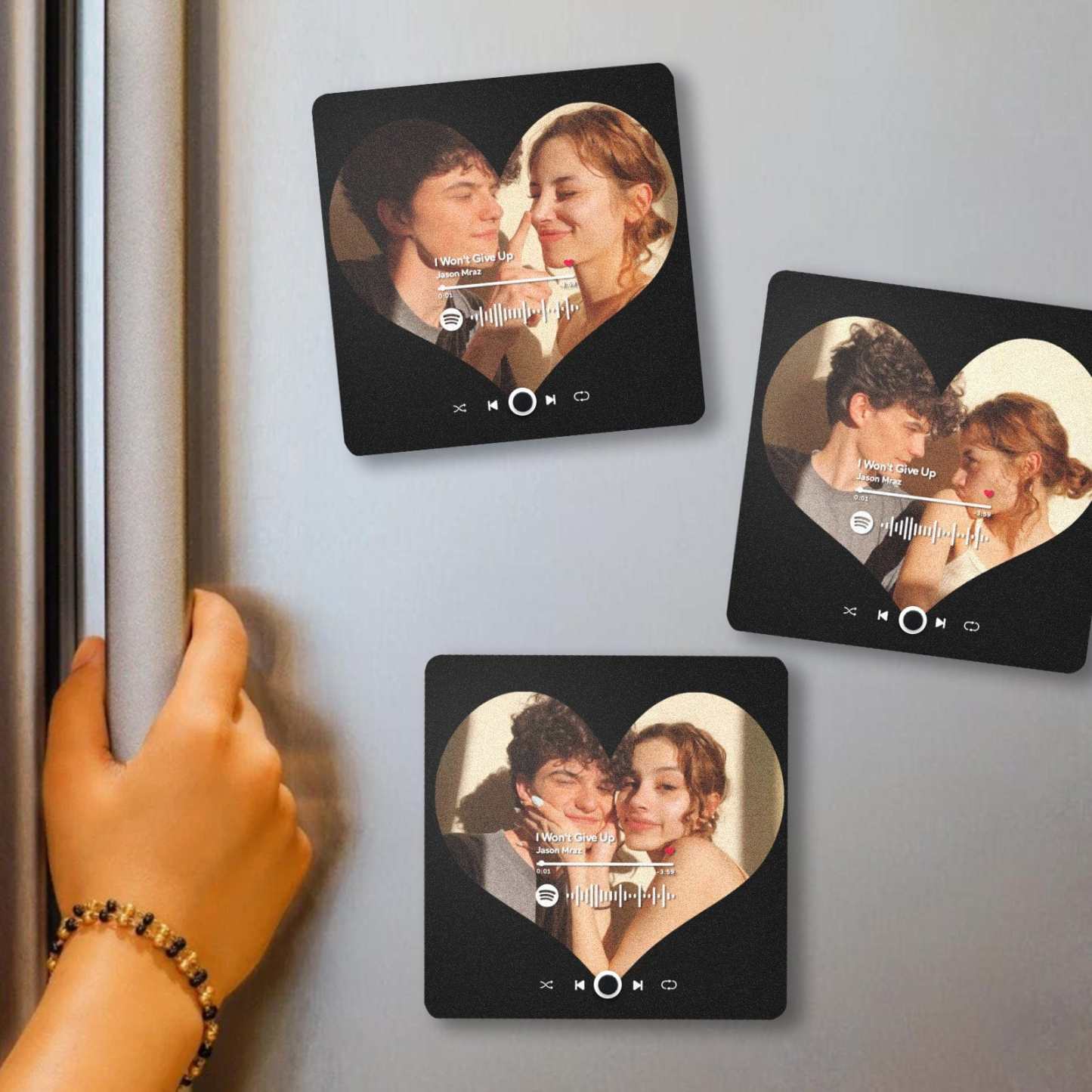 Customized Album Fridge Magnet Spotify Heart Personalized Photo Music Fridge Magnet Can Play Songs Anniversary Gifts - Giftlab