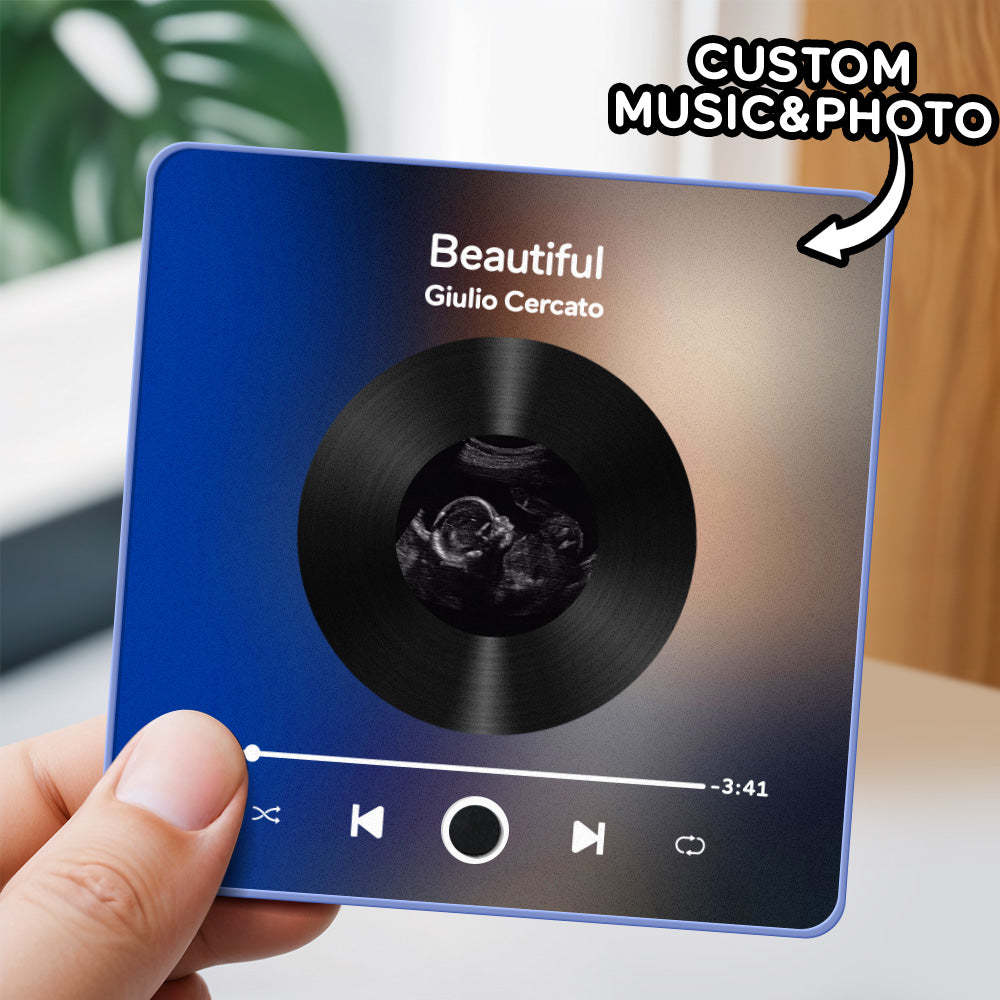 Personalized Photo Album Fridge Magnet Music Wall Photo Sticker Music Movement That Can Be Played Without Cell Phone Music Fridge Magnet Pro Recording of neonatal ultrasound