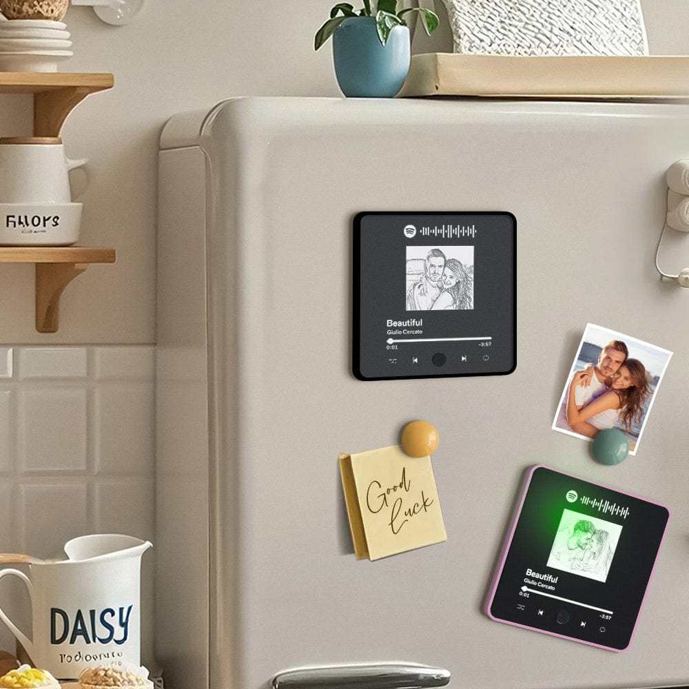 Customized Album Fridge Magnet Personalized Music Fridge Magnet Can Play Music for Couples - Giftlab