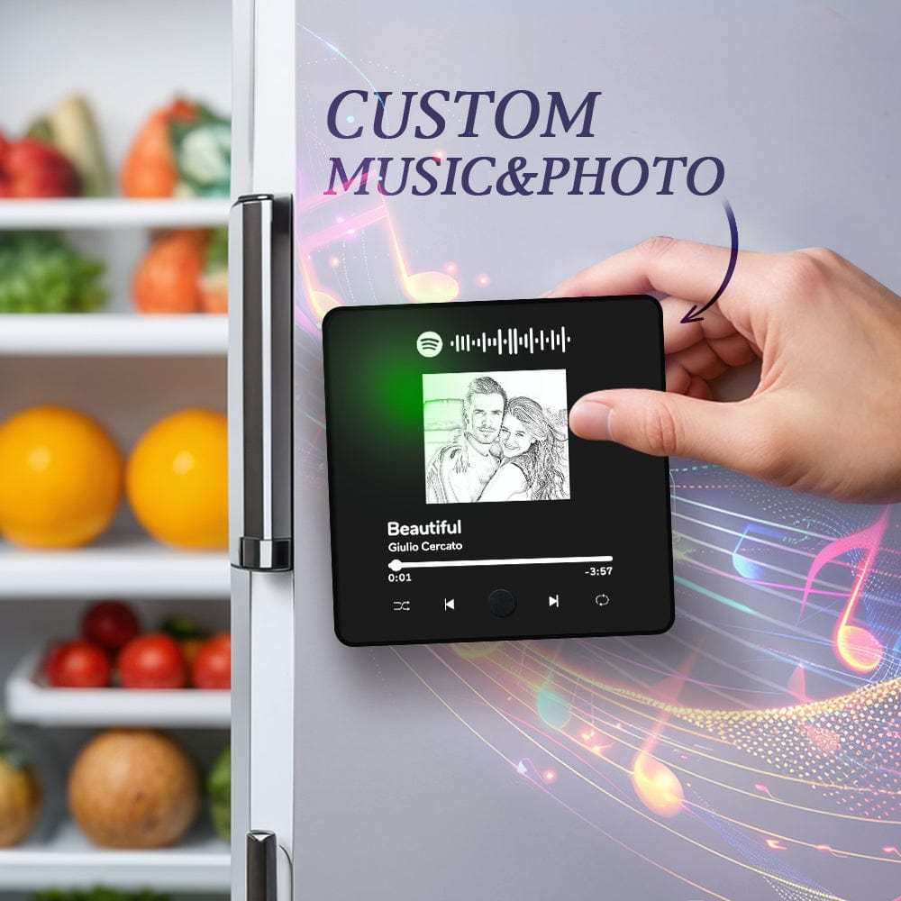 Customized Album Fridge Magnet Personalized Music Fridge Magnet Can Play Music for Couples - Giftlab