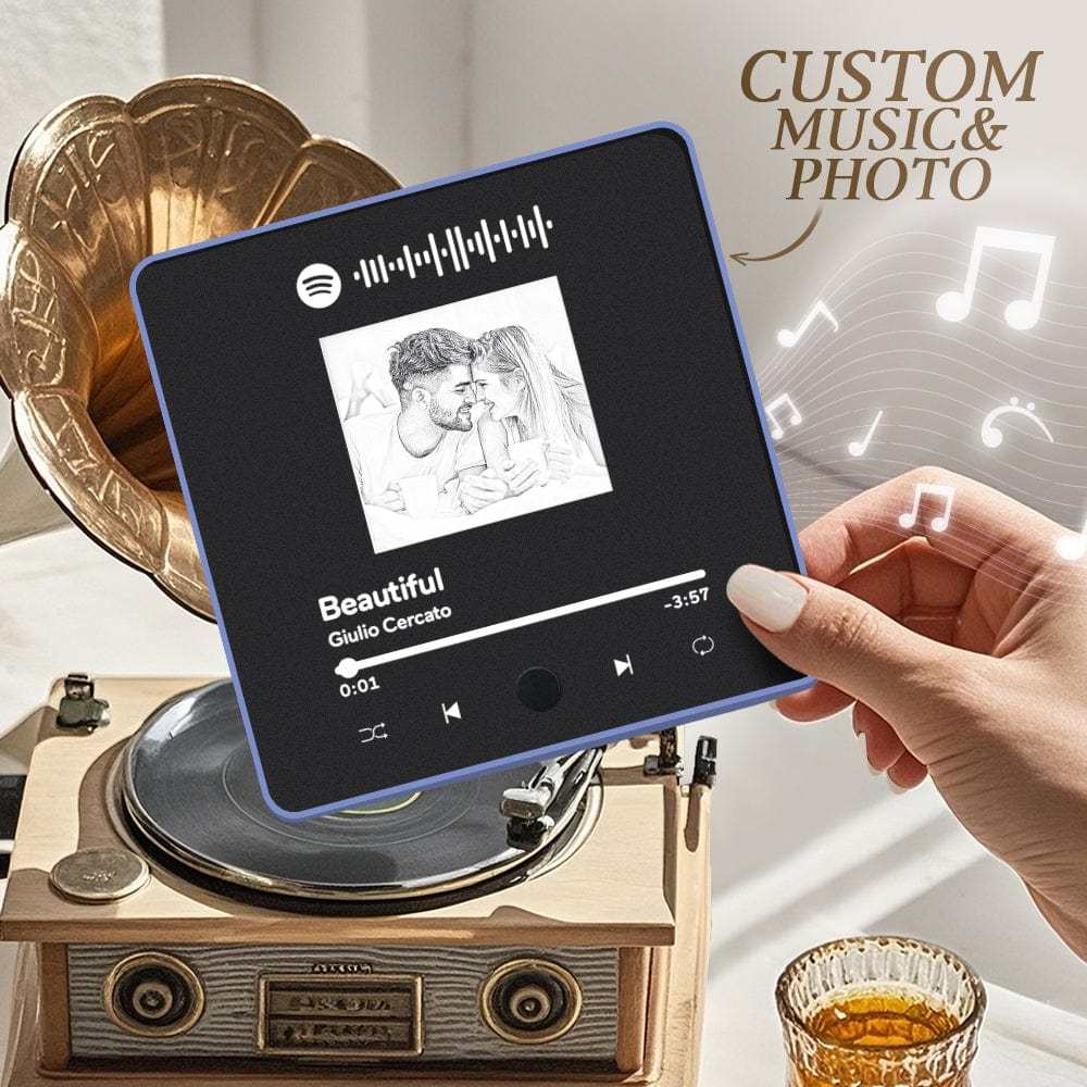 Customized Album Fridge Magnet Personalized Music Fridge Magnet Can Play Music for Couples - Giftlab