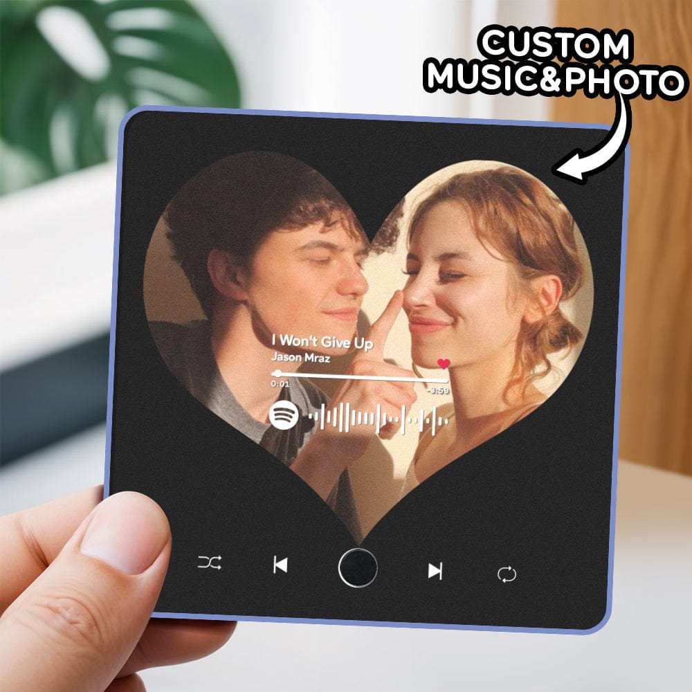 Customized Album Fridge Magnet Spotify Heart Personalized Photo Music Fridge Magnet Can Play Songs Anniversary Gifts - Giftlab