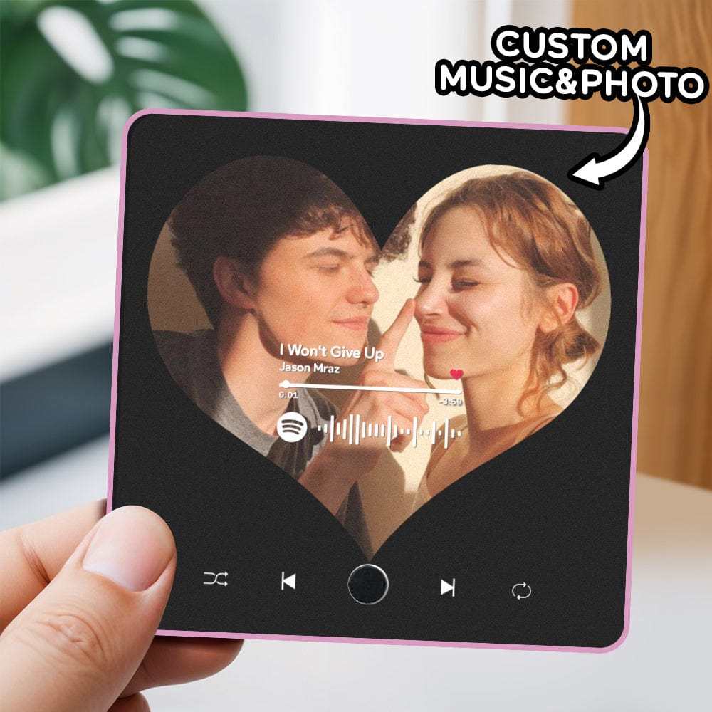 Customized Album Fridge Magnet Spotify Heart Personalized Photo Music Fridge Magnet Can Play Songs Anniversary Gifts - Giftlab